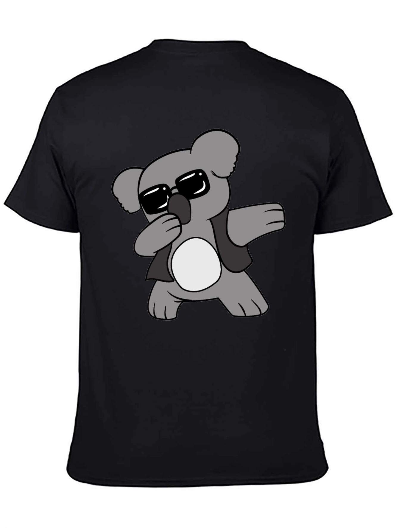 Black Cool Koala Dabbing Graphic T-Shirt view 4