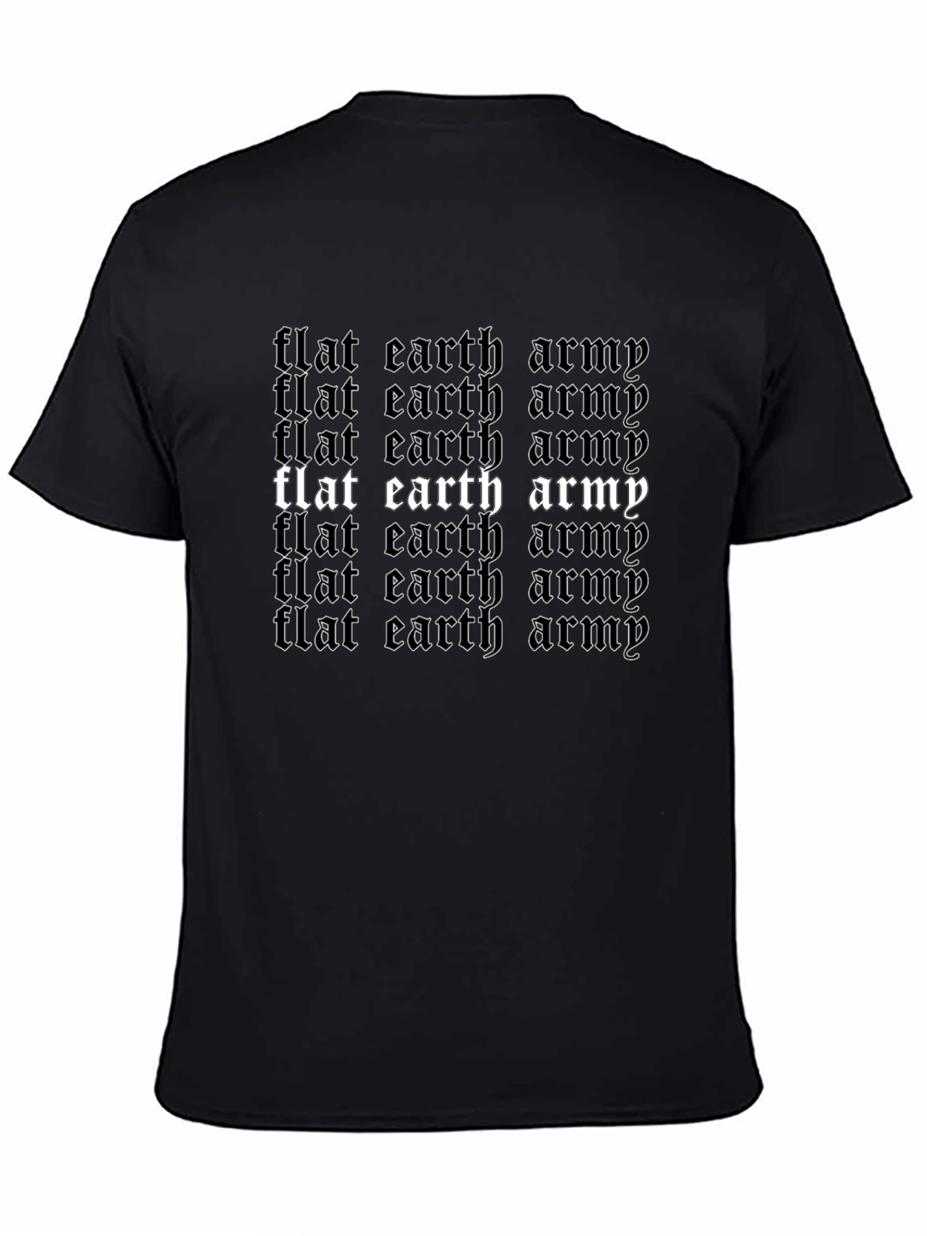 Black Flat Earth Army Graphic T-Shirt - Conspiracy Theory Tee view 4