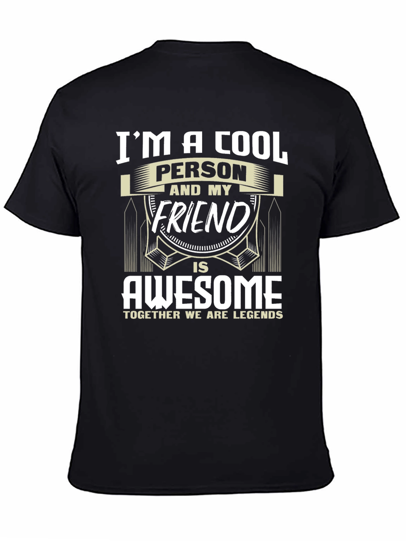 Black Cool Person & Awesome Friend T-Shirt view 4