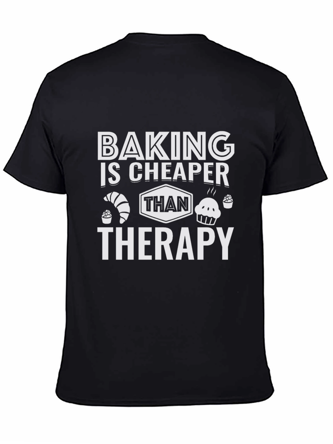 Black Baking is Cheaper Than Therapy Graphic Tee view 4