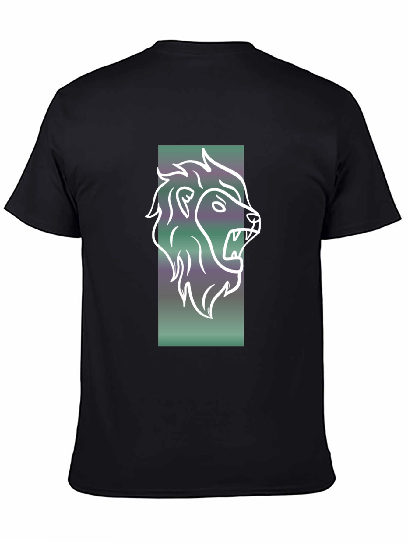Black Lion Graphic Tee - Mens Black Cotton T-Shirt view 4
