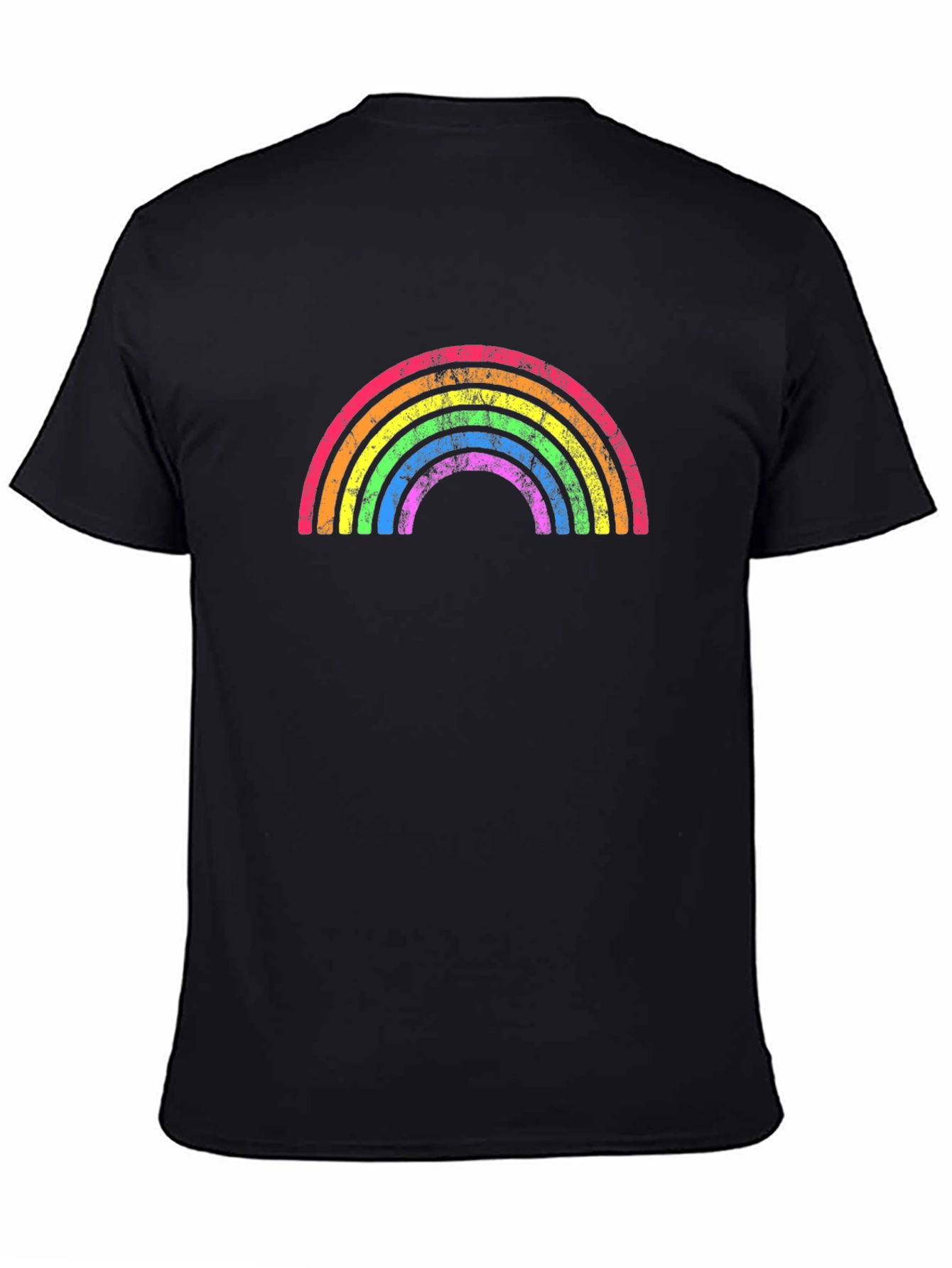 Black Rainbow Graphic Crew Neck T-Shirt view 4