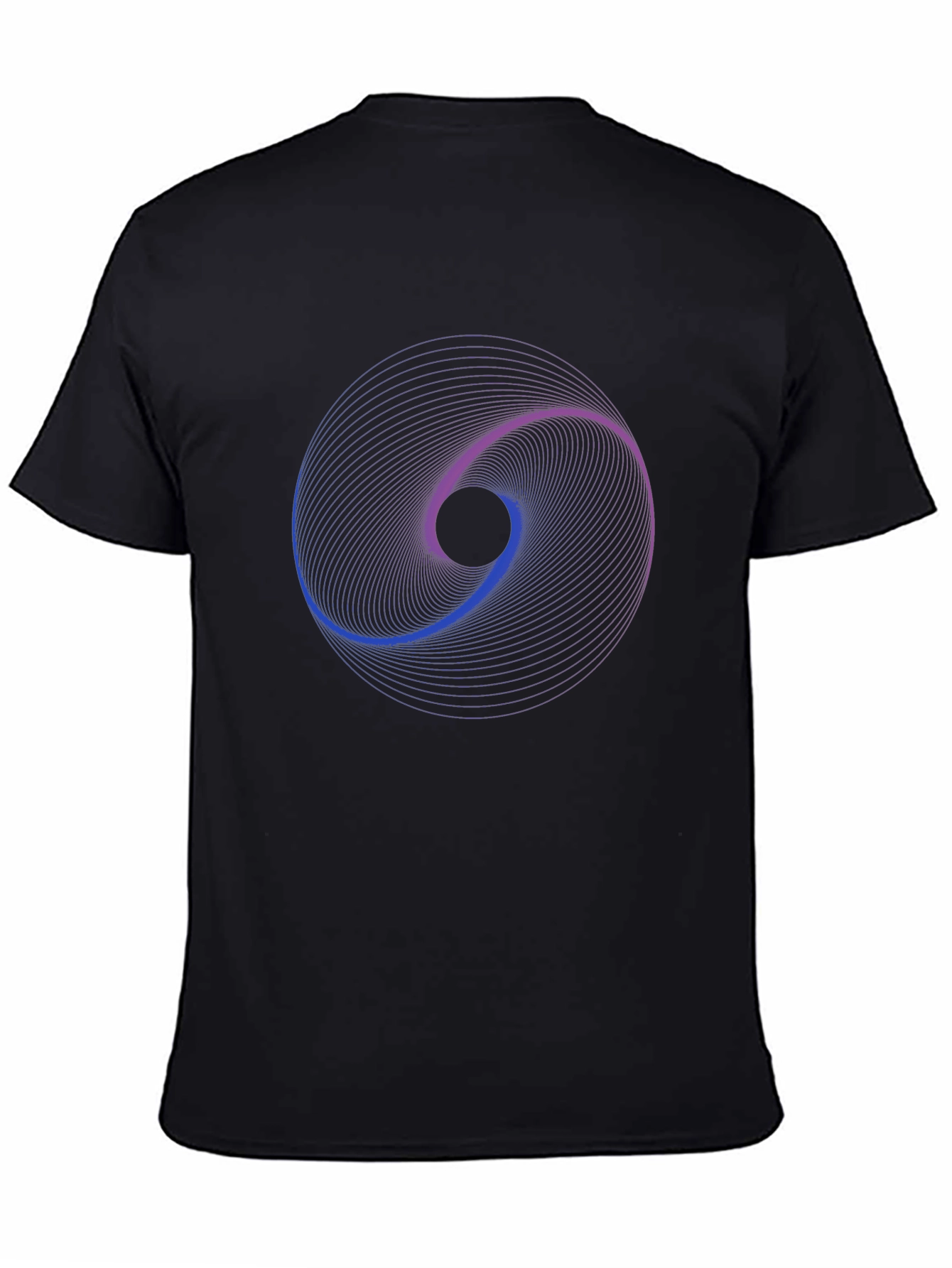 Black Abstract Swirl Graphic Black T-Shirt view 4