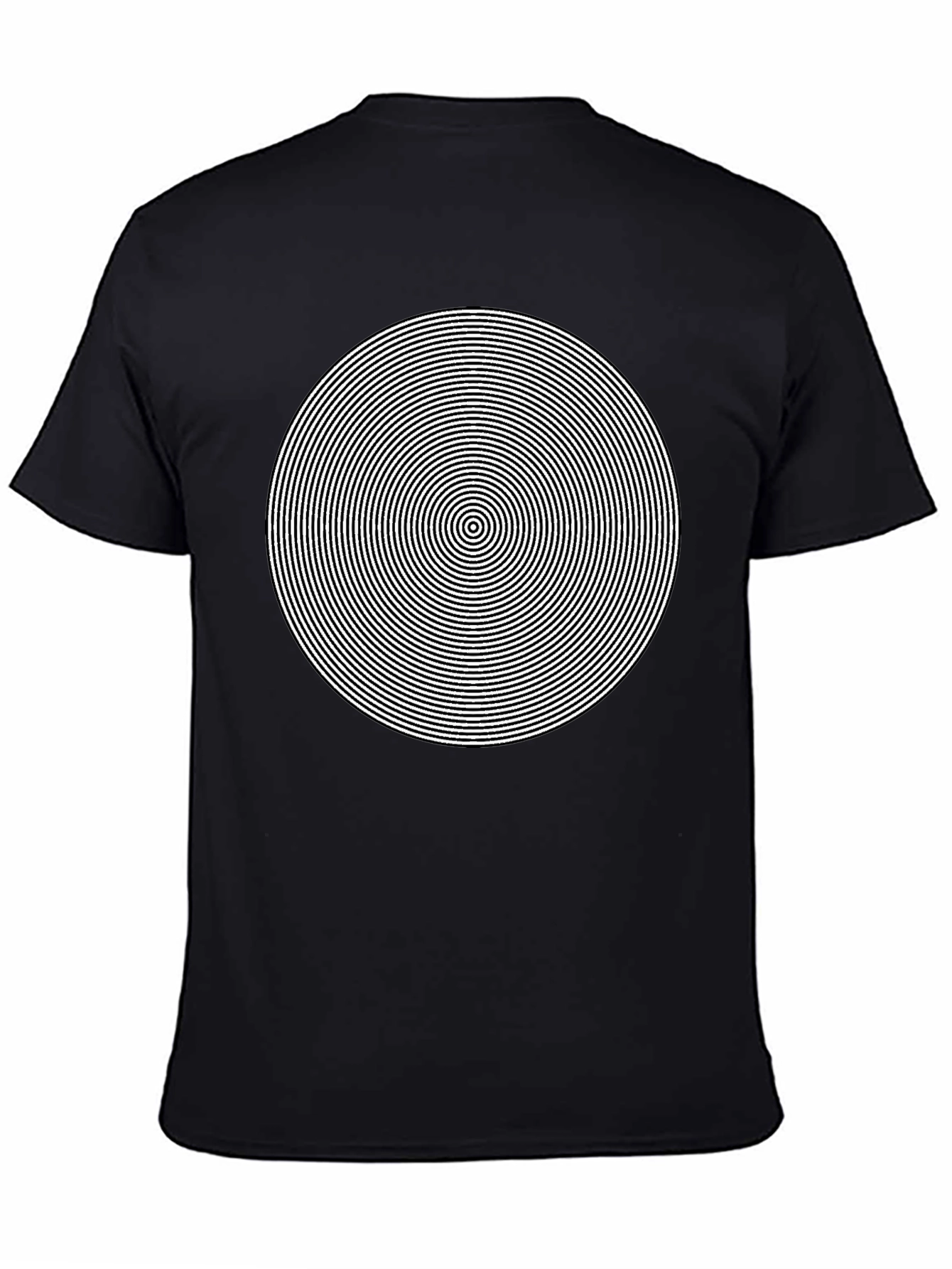 Black Hypnotic Circle Graphic Tee - Mens Black T-Shirt view 4