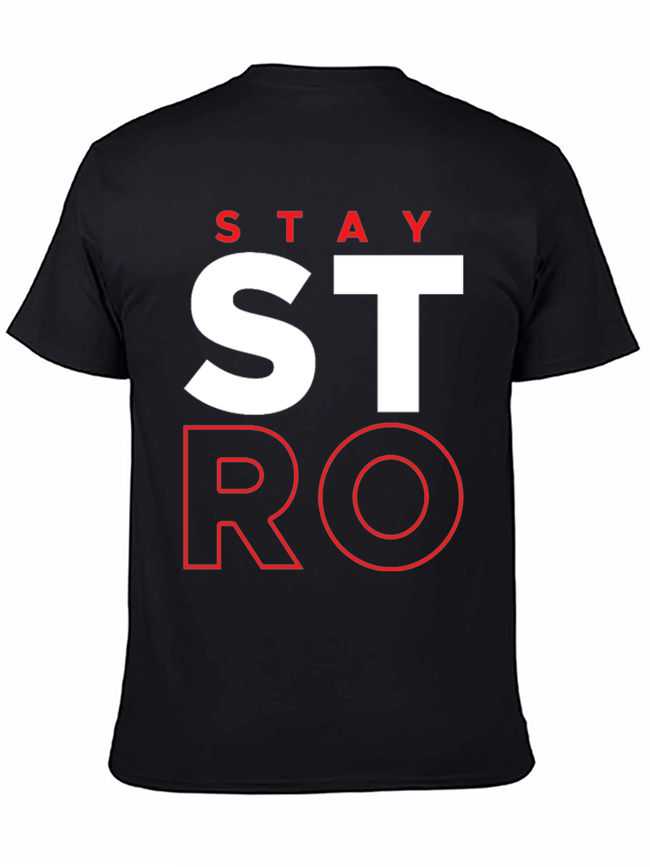 Black Stay Strong Graphic Print Men's T-Shirt view 4
