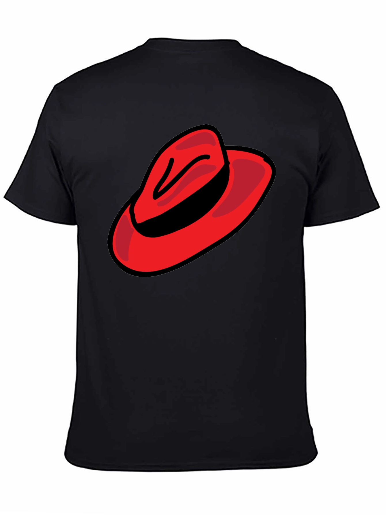 Black Red Hat Graphic Tee - Casual Black T-Shirt view 4