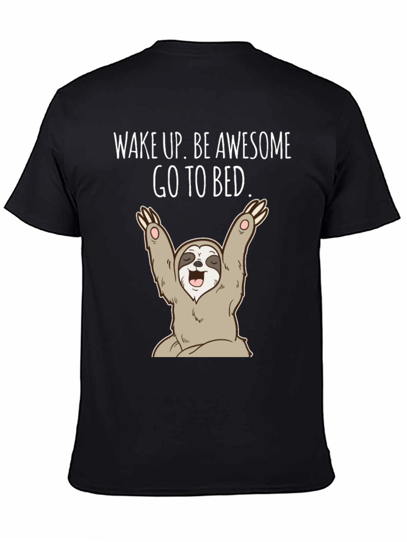 Black Wake Up Sloth Graphic Tee view 4
