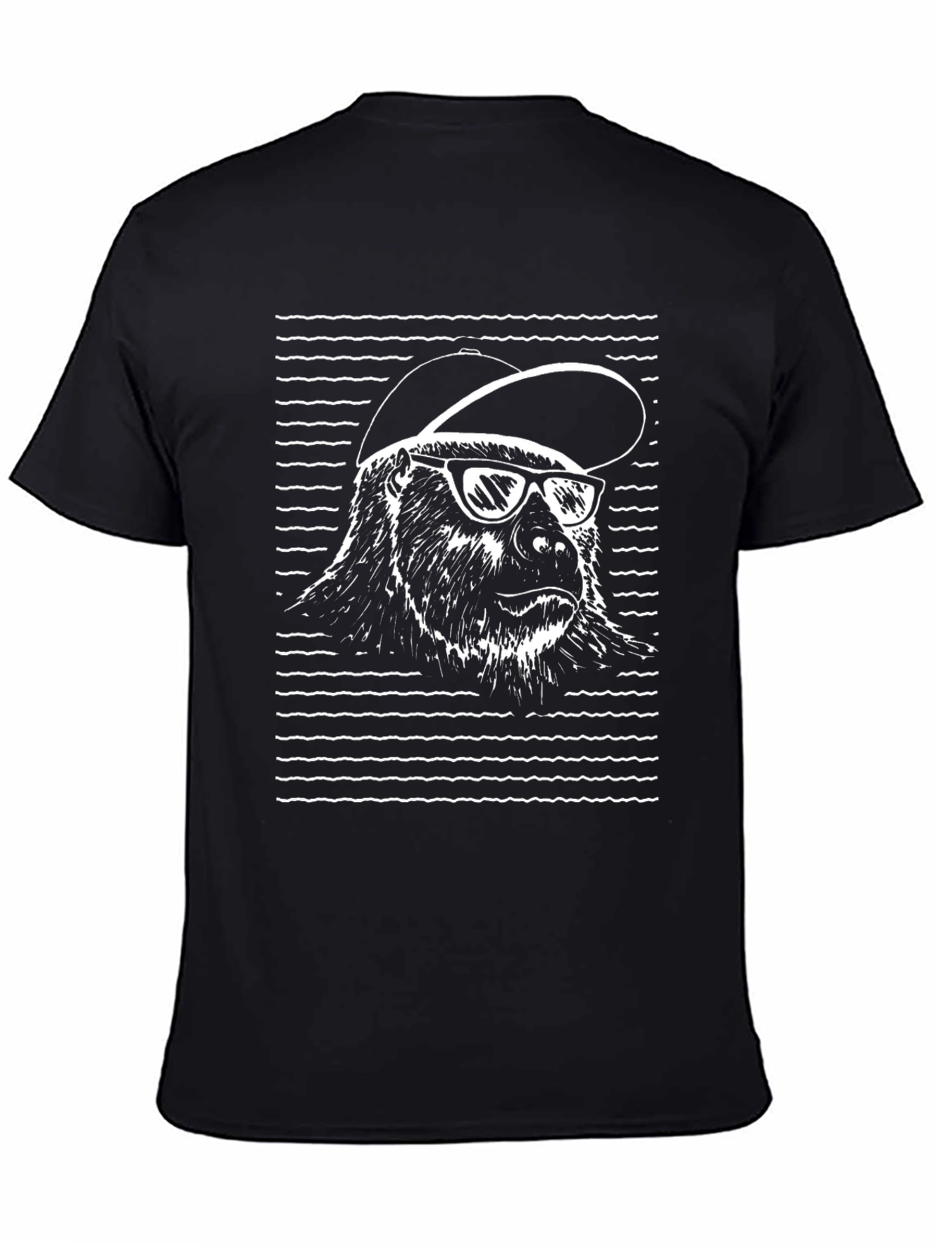 Black Cool Gorilla Graphic Tee - Black Cotton T-Shirt view 4