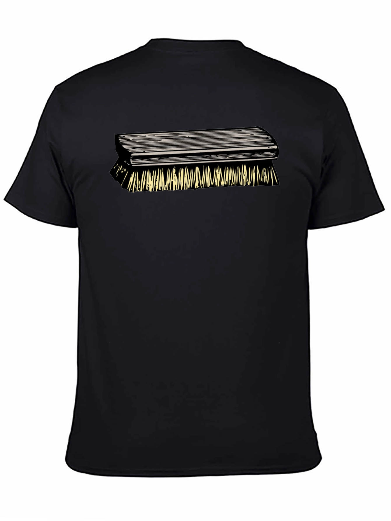 Black Novelty Brush Graphic Tee - Unique Design, Casual Style view 4