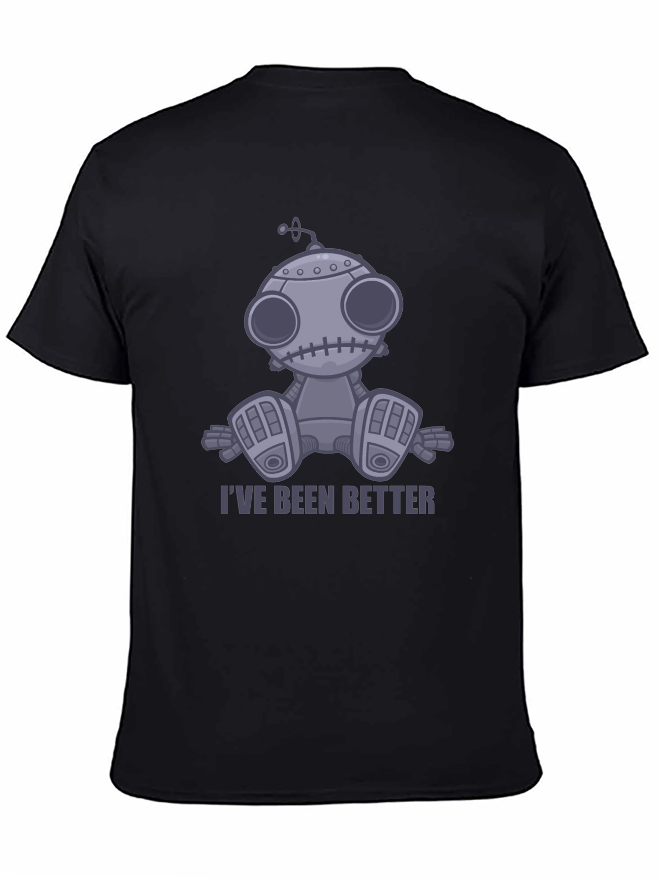 Black I've Been Better Robot T-Shirt - Unisex Graphic Tee view 4