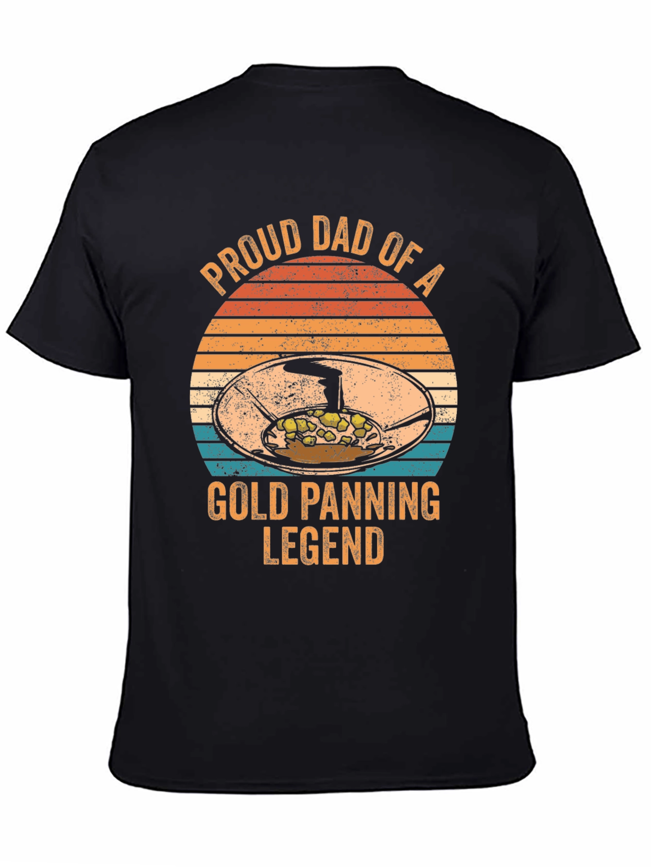 Black Proud Dad of a Gold Panning Legend T-Shirt view 4