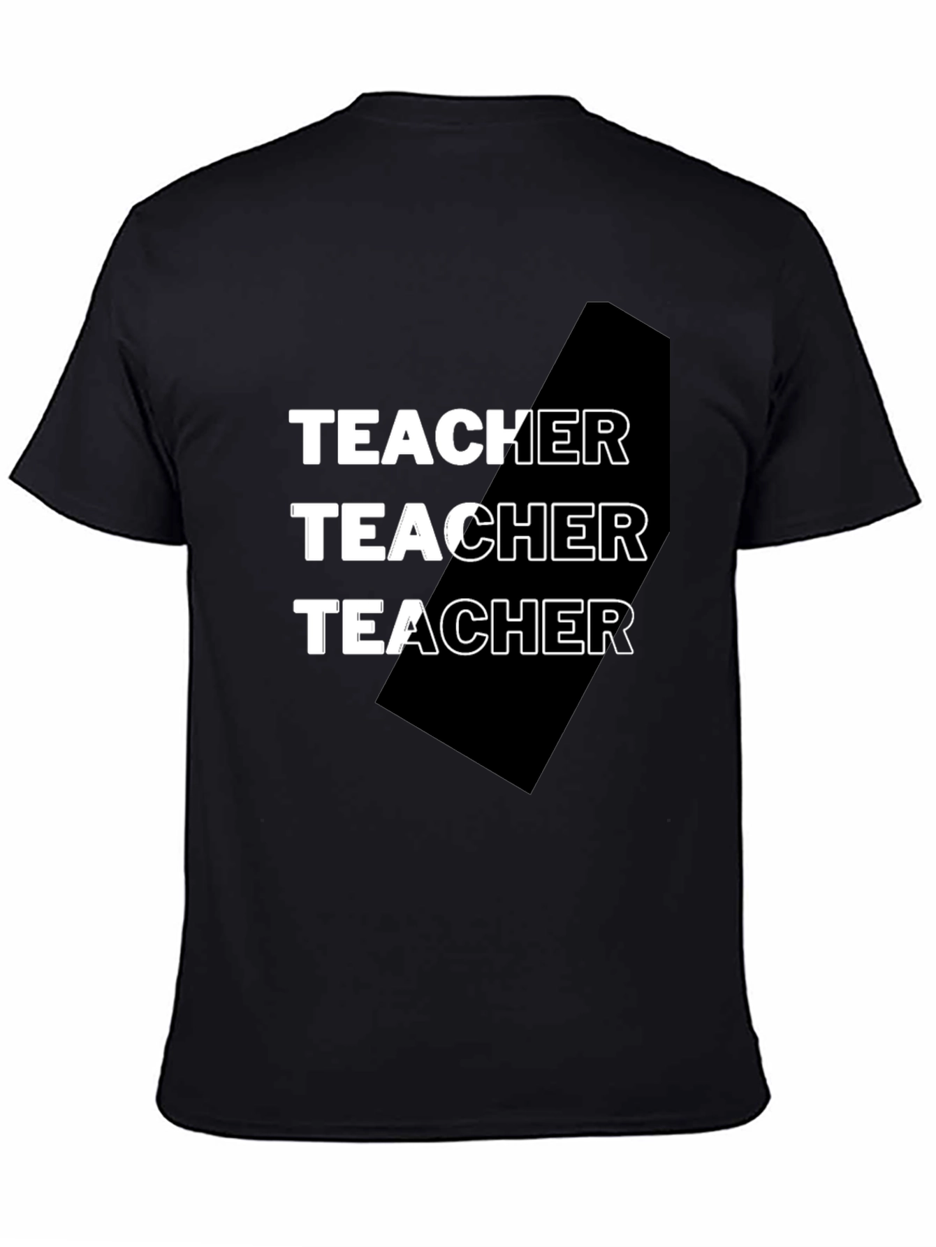 Black Teacher Graphic Tee - Black Cotton Blend T-Shirt view 4