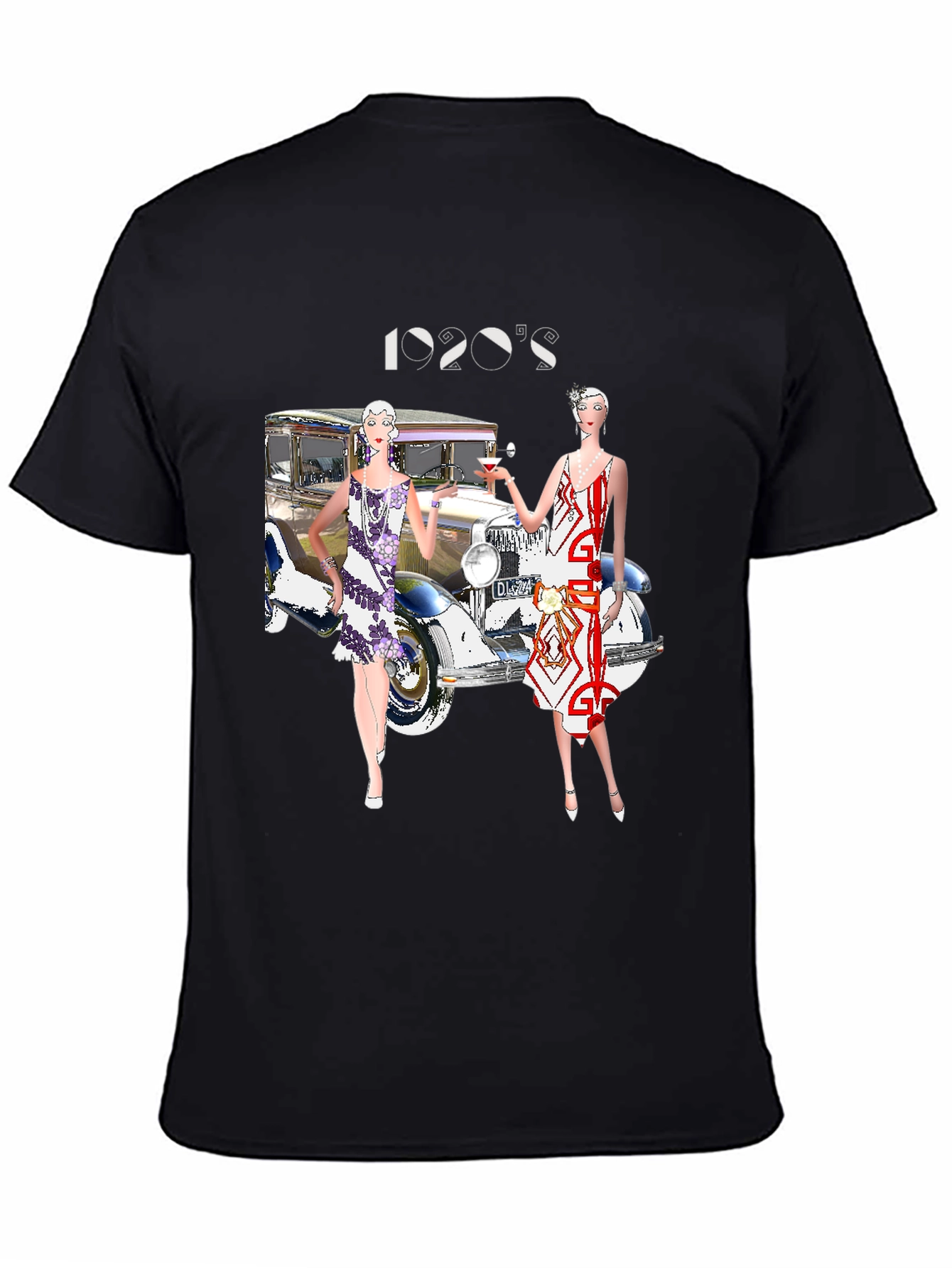 Black 1920s Fashion Tee - Gatsby Era Style view 4