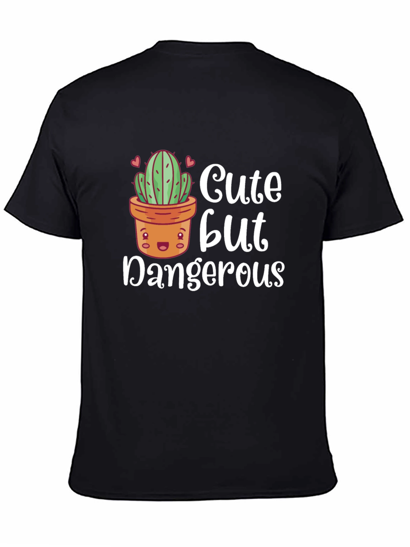 Black Cute But Dangerous Cactus Graphic T-Shirt view 4