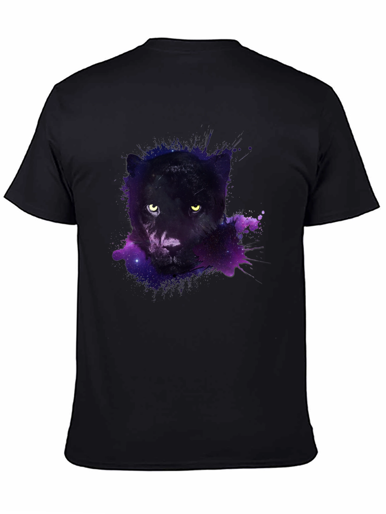 Black Galaxy Panther Graphic Tee - Men's Black T-Shirt view 4