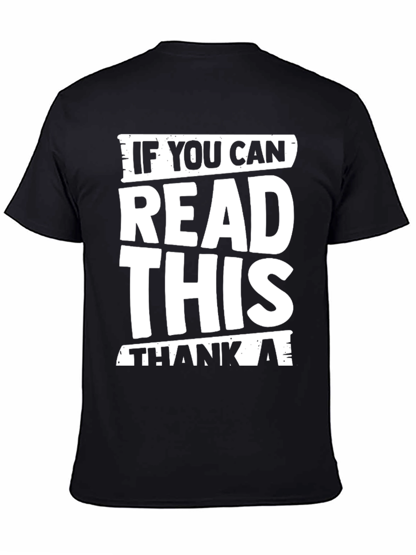 Black Funny Graphic T-Shirt - If You Can Read This view 4