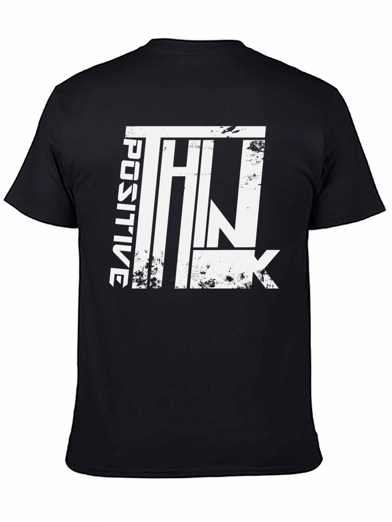 Black Positive Think Graphic Tee - Unisex Cotton T-Shirt view 4