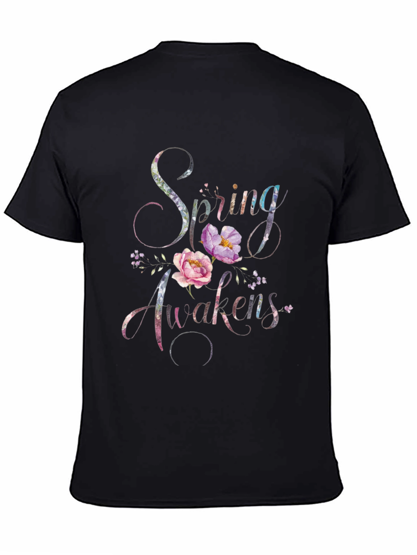 Black Spring Awakens Floral Print T-Shirt view 4