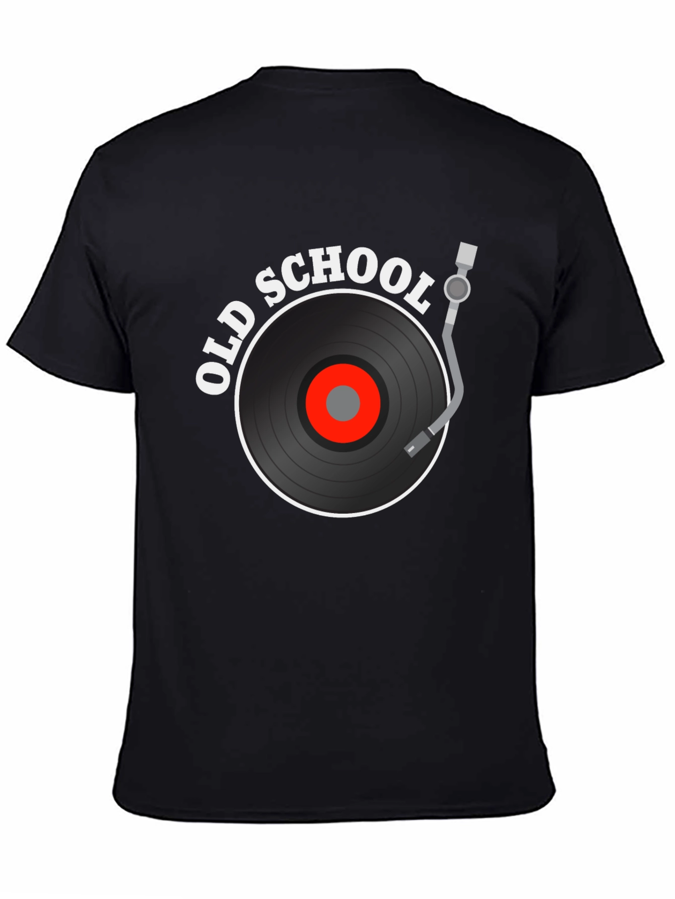 Black Old School Music Graphic Tee view 4