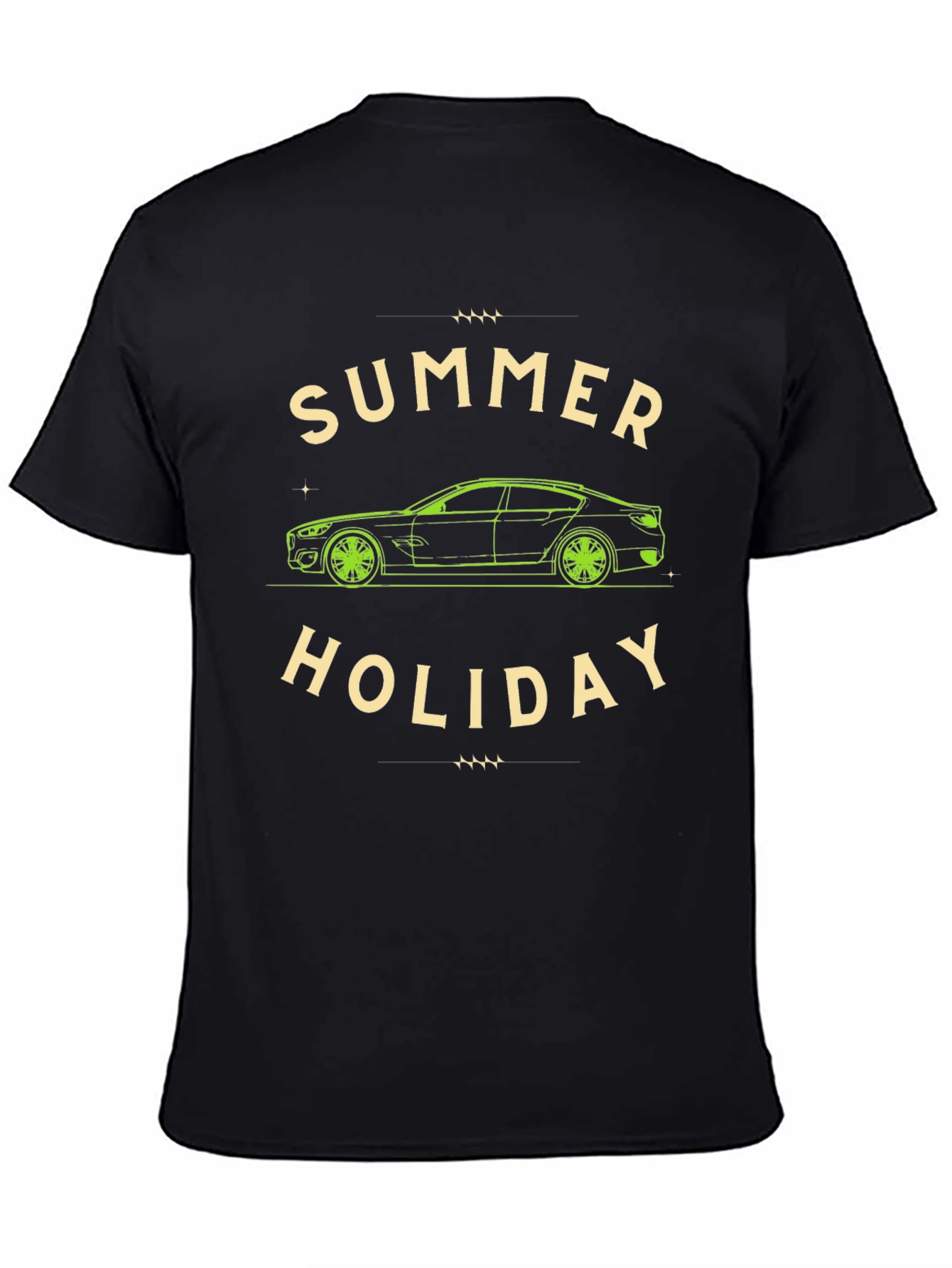 Black Summer Holiday Car T-Shirt view 4