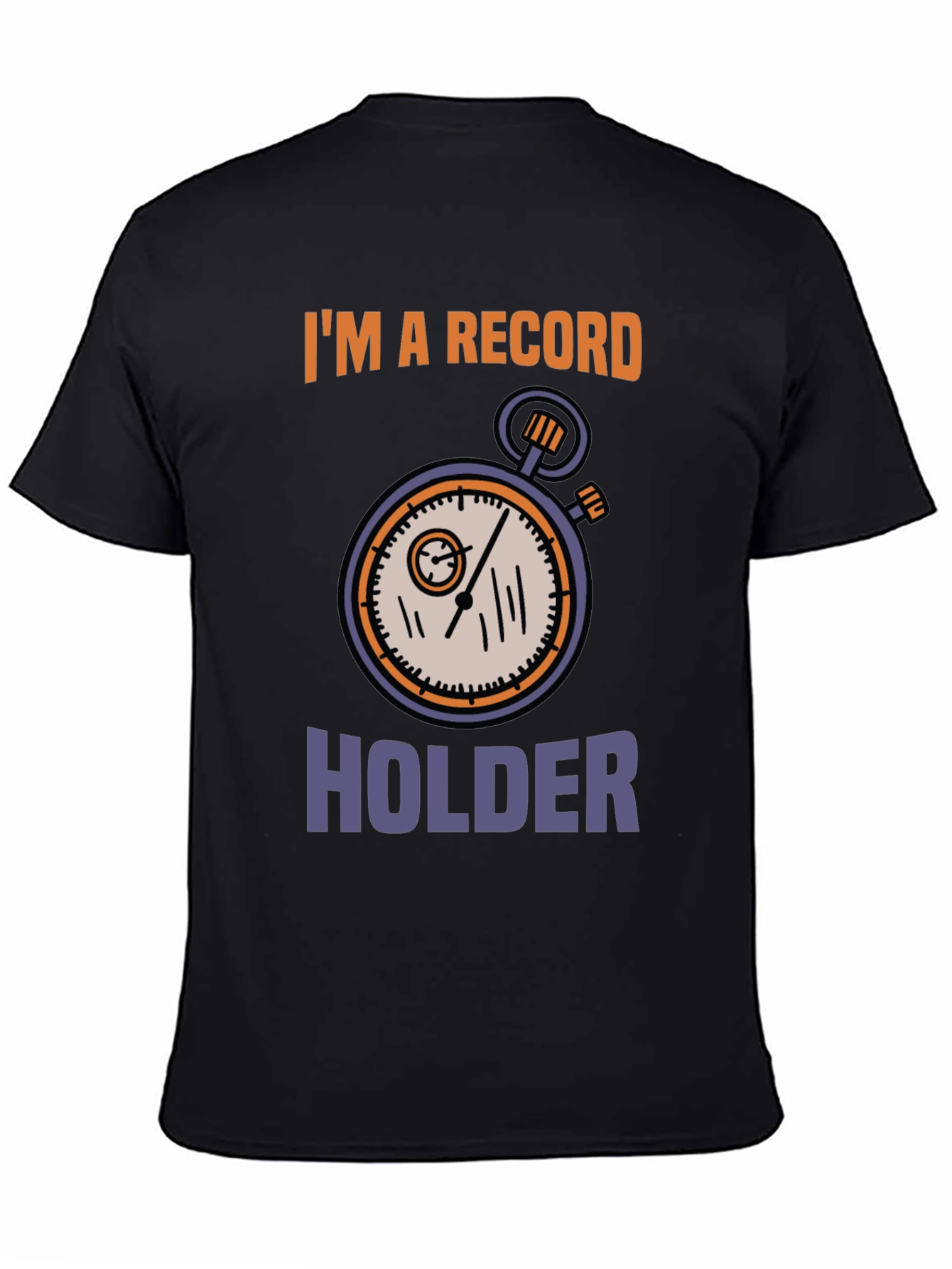 Black Record Holder Graphic Tee - Unique Design view 4
