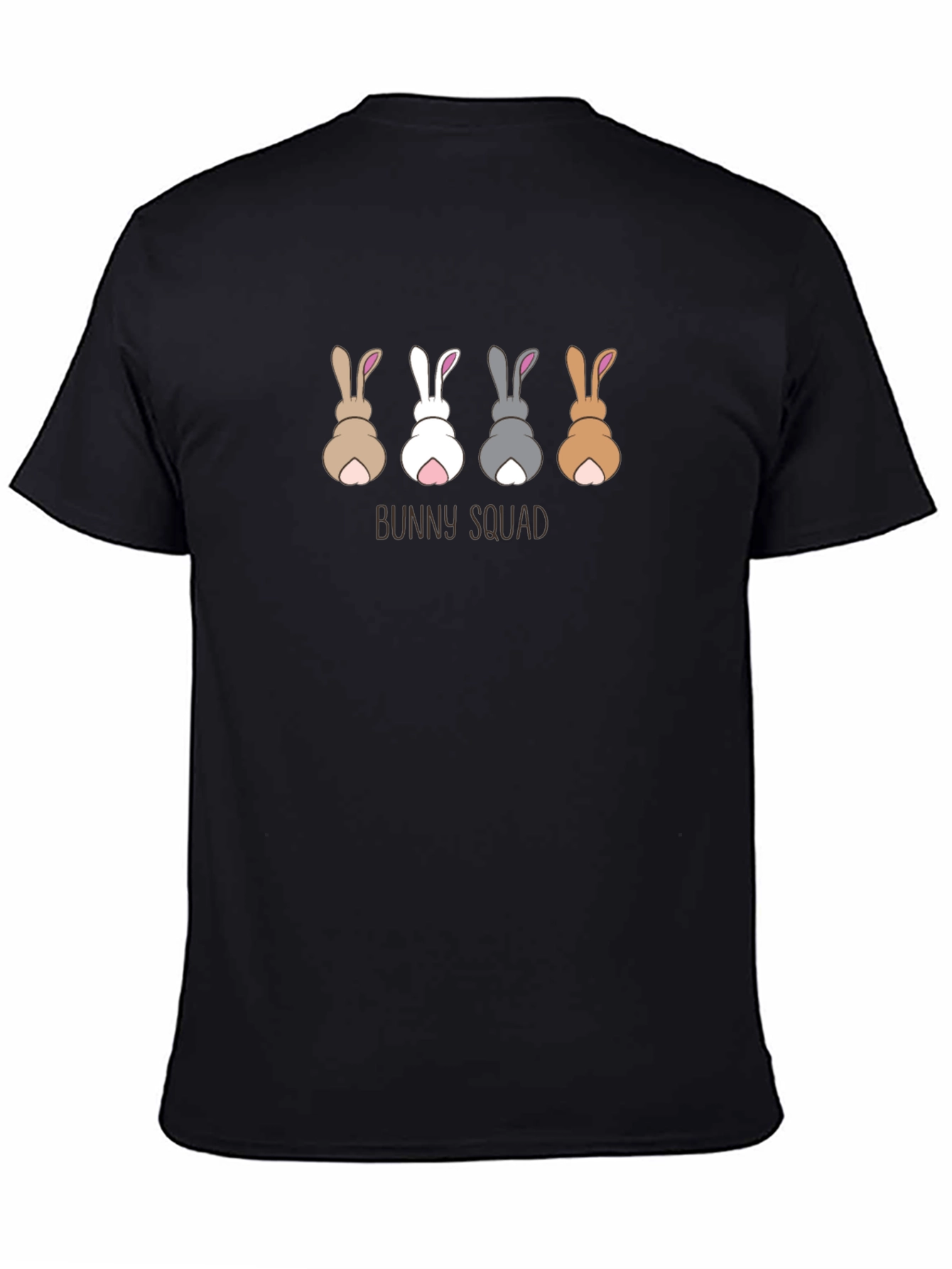 Camiseta Negra "Bunny Squad" Diseño Divertido