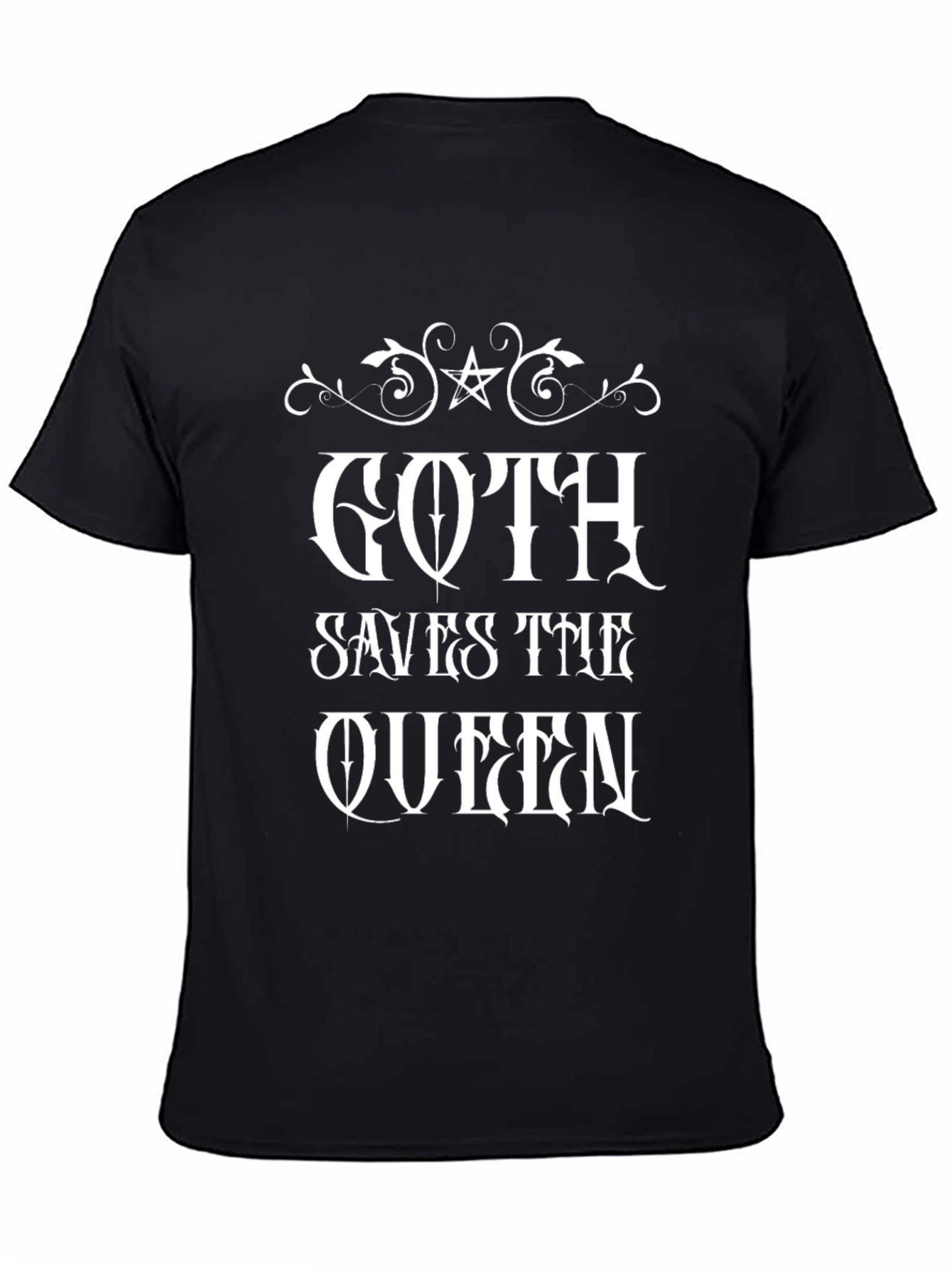 Black Goth Saves the Queen Black T-Shirt view 4