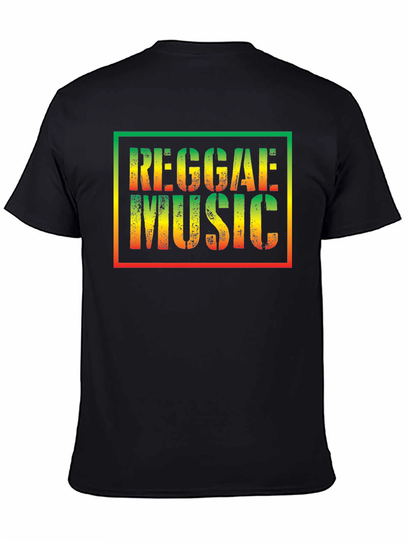 Black Reggae Music T-Shirt - Rasta Colors view 4