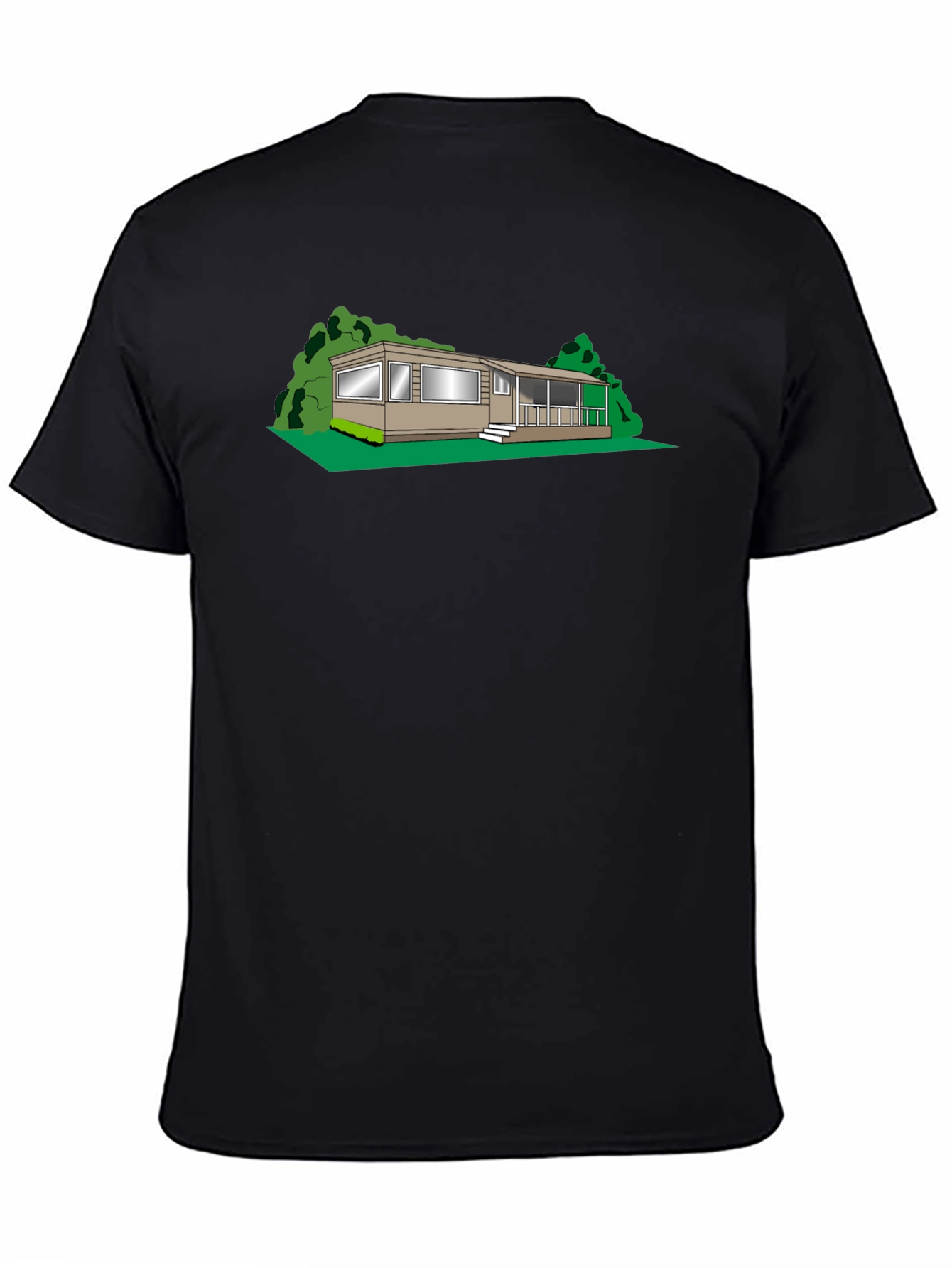 Black Mobile Home Graphic Tee - Novelty T-Shirt view 4