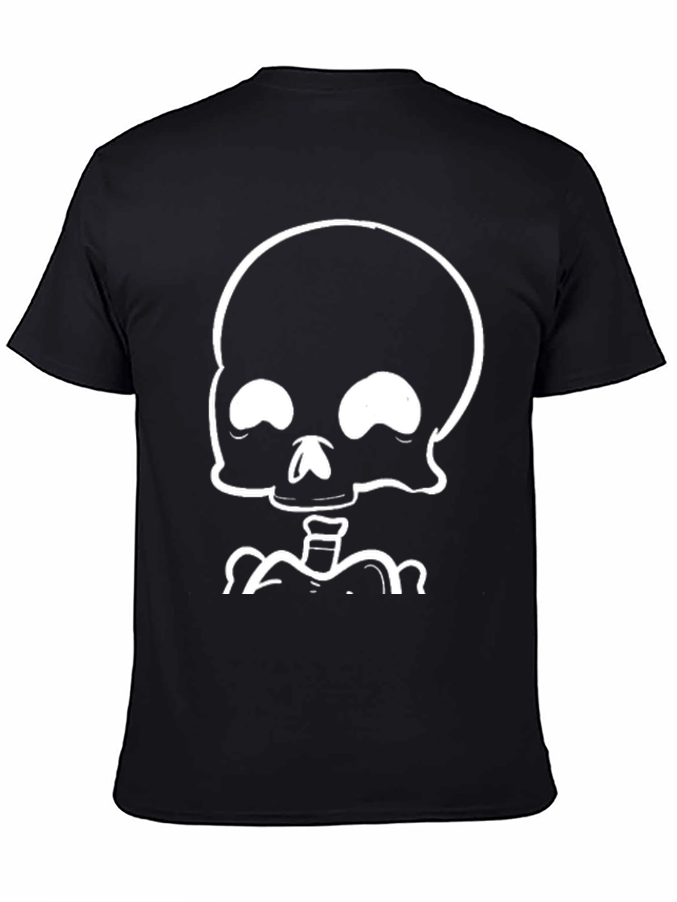 Black Black T-Shirt with White Skeleton Graphic view 4