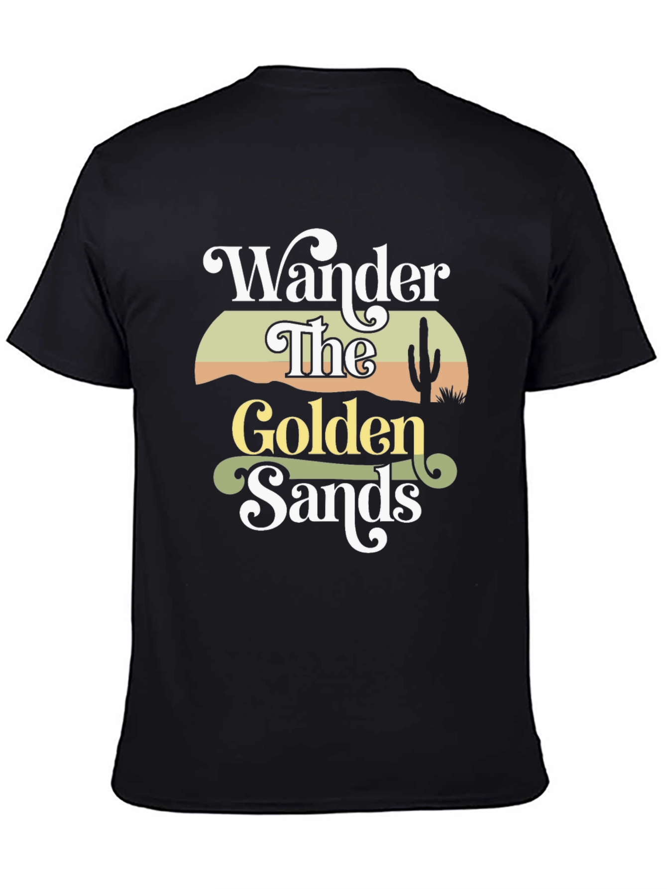 Black Wander the Golden Sands Graphic Tee - Black Cotton Comfort view 4