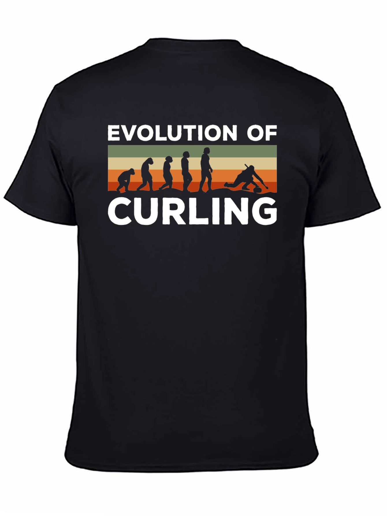 Black Evolution of Curling Black T-Shirt view 4