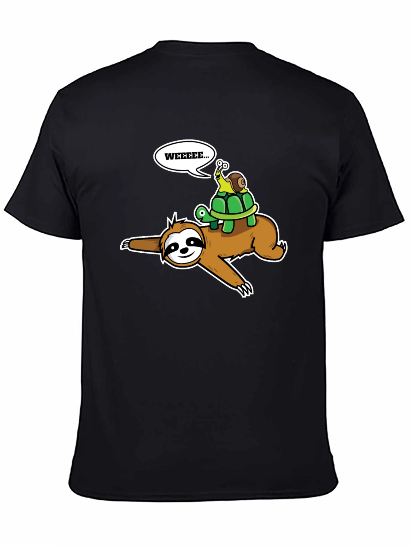 Black Sloth, Turtle & Snail Tee - 'WEEEEE...' Humor! view 4