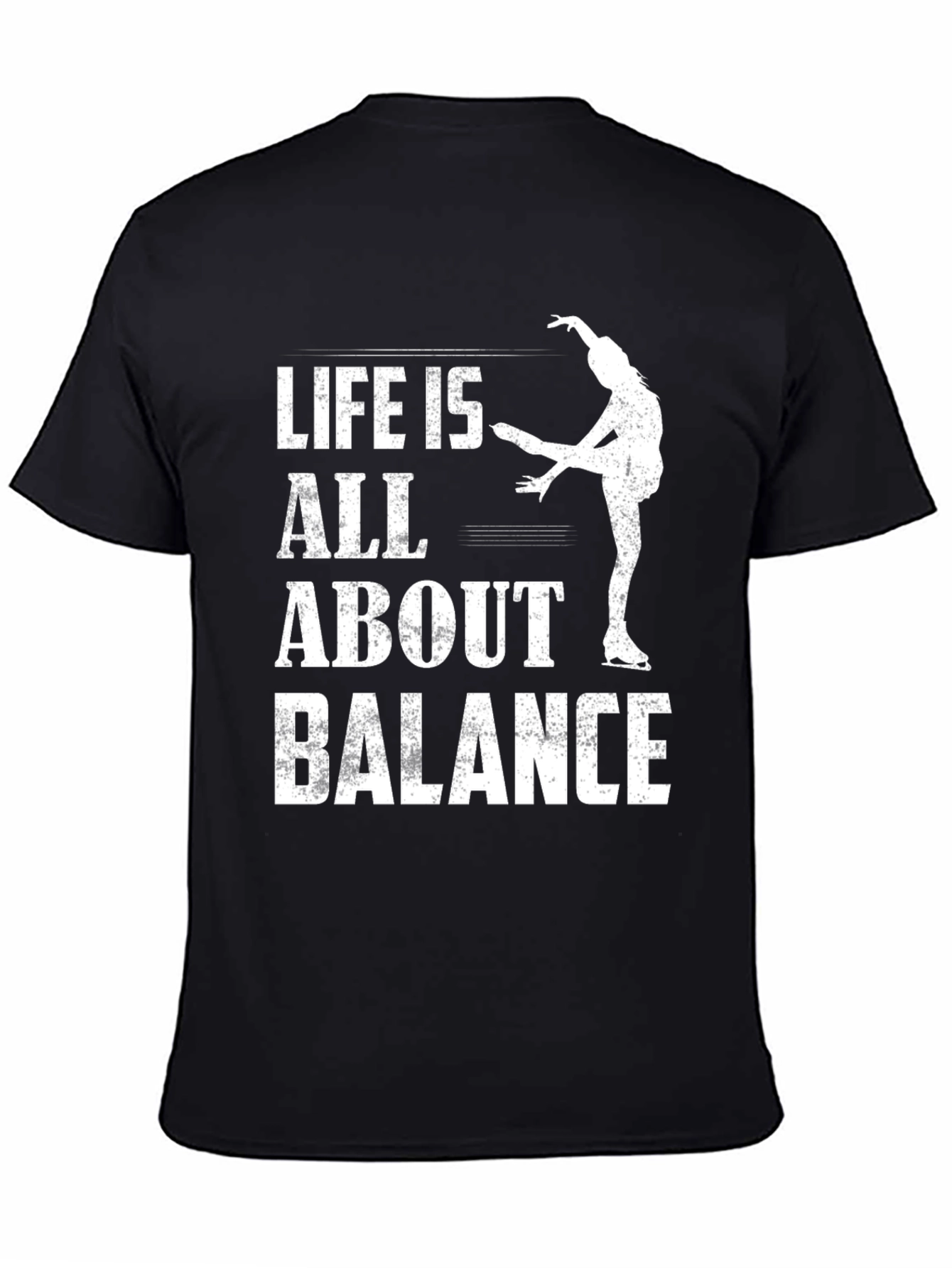 Black Life Is All About Balance T-Shirt - Ice Skating Apparel view 4