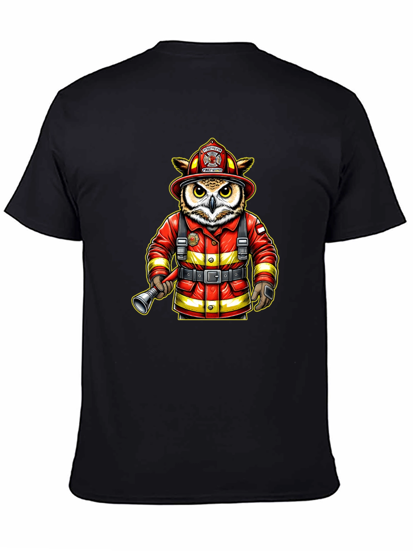 Black Owl Firefighter T-Shirt view 4