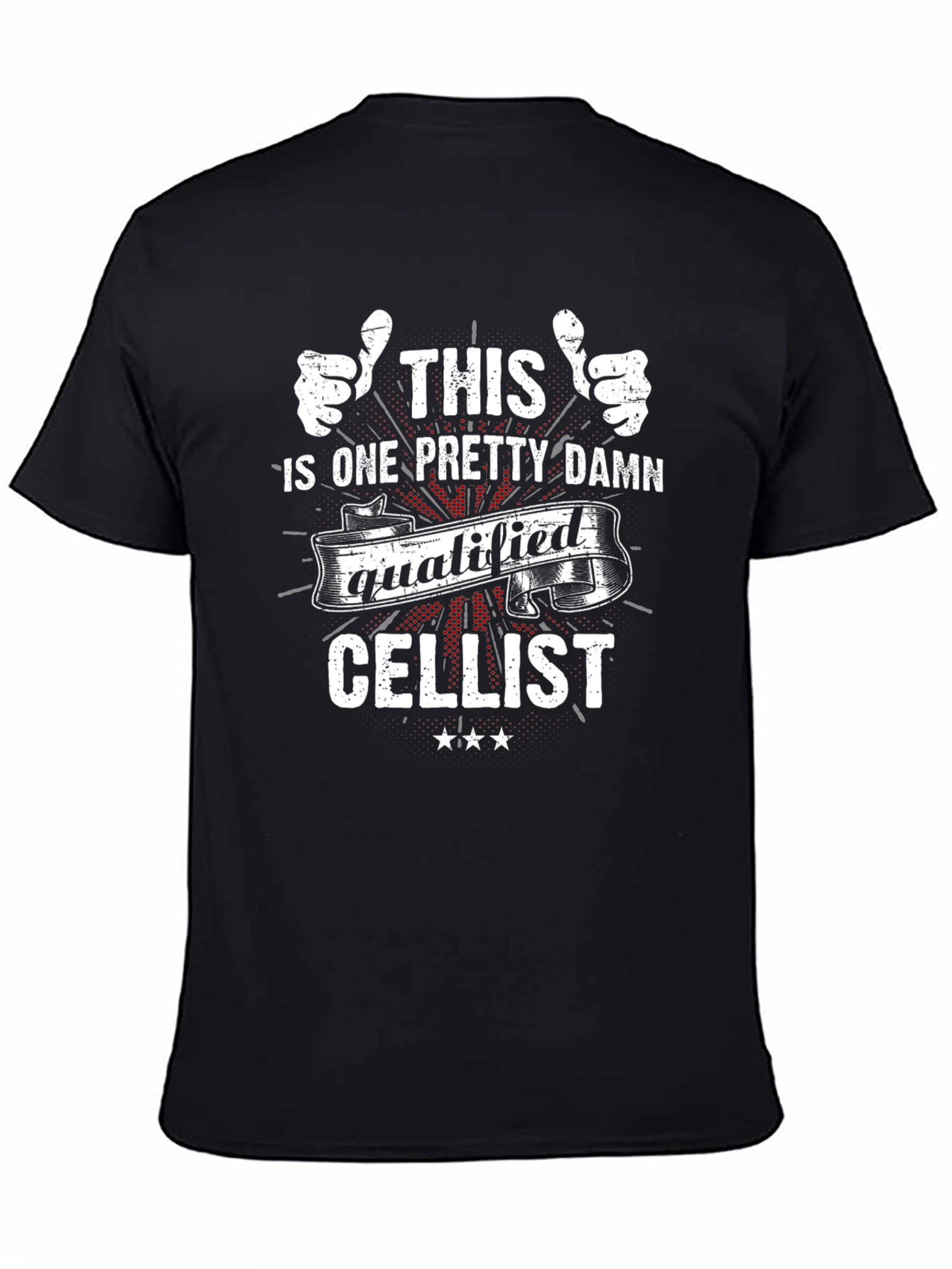 Black Qualified Cellist Graphic Tee - Black Cotton Blend view 4