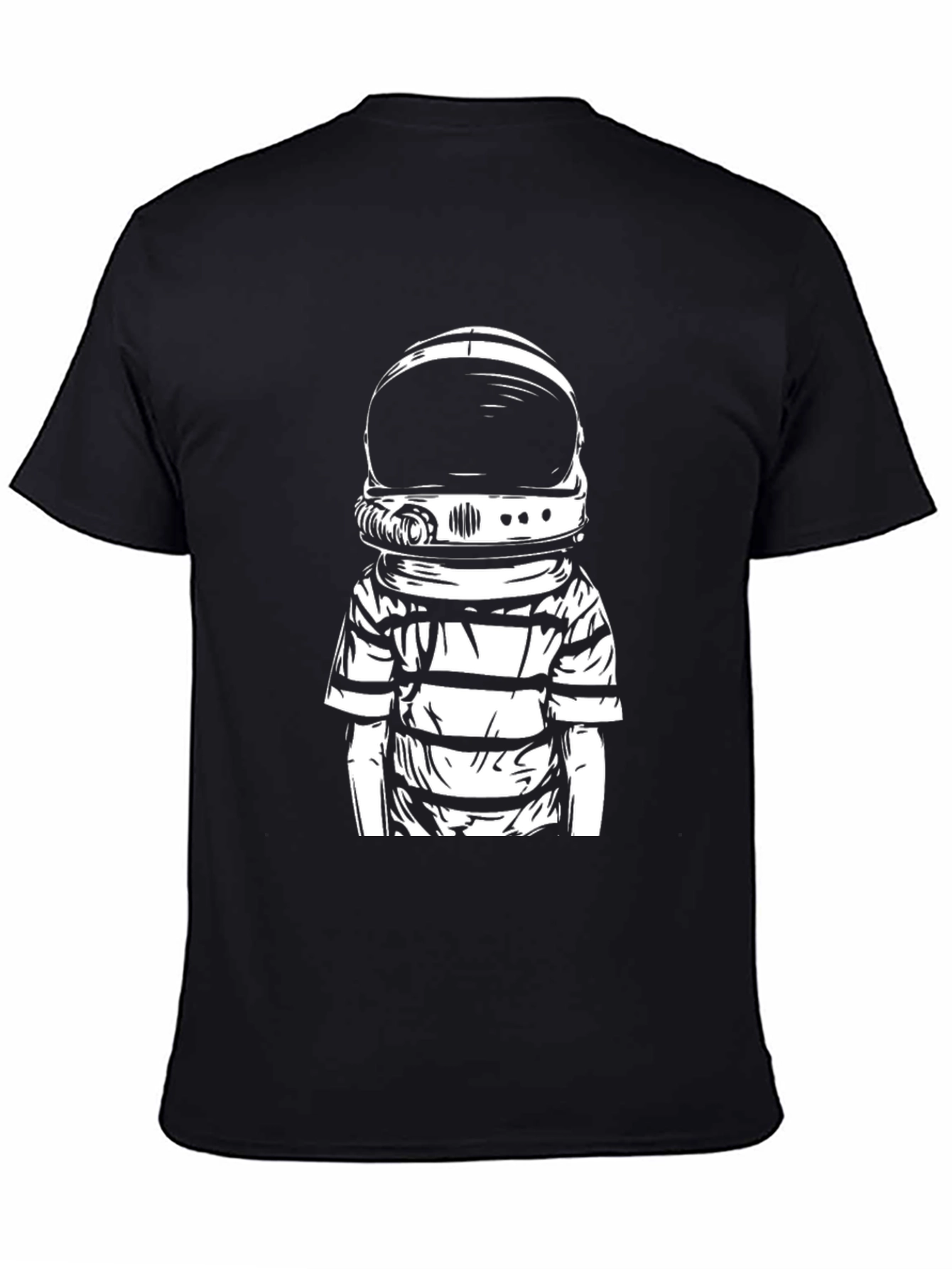 Black Astronaut Graphic Tee - Black Crew Neck T-Shirt view 4