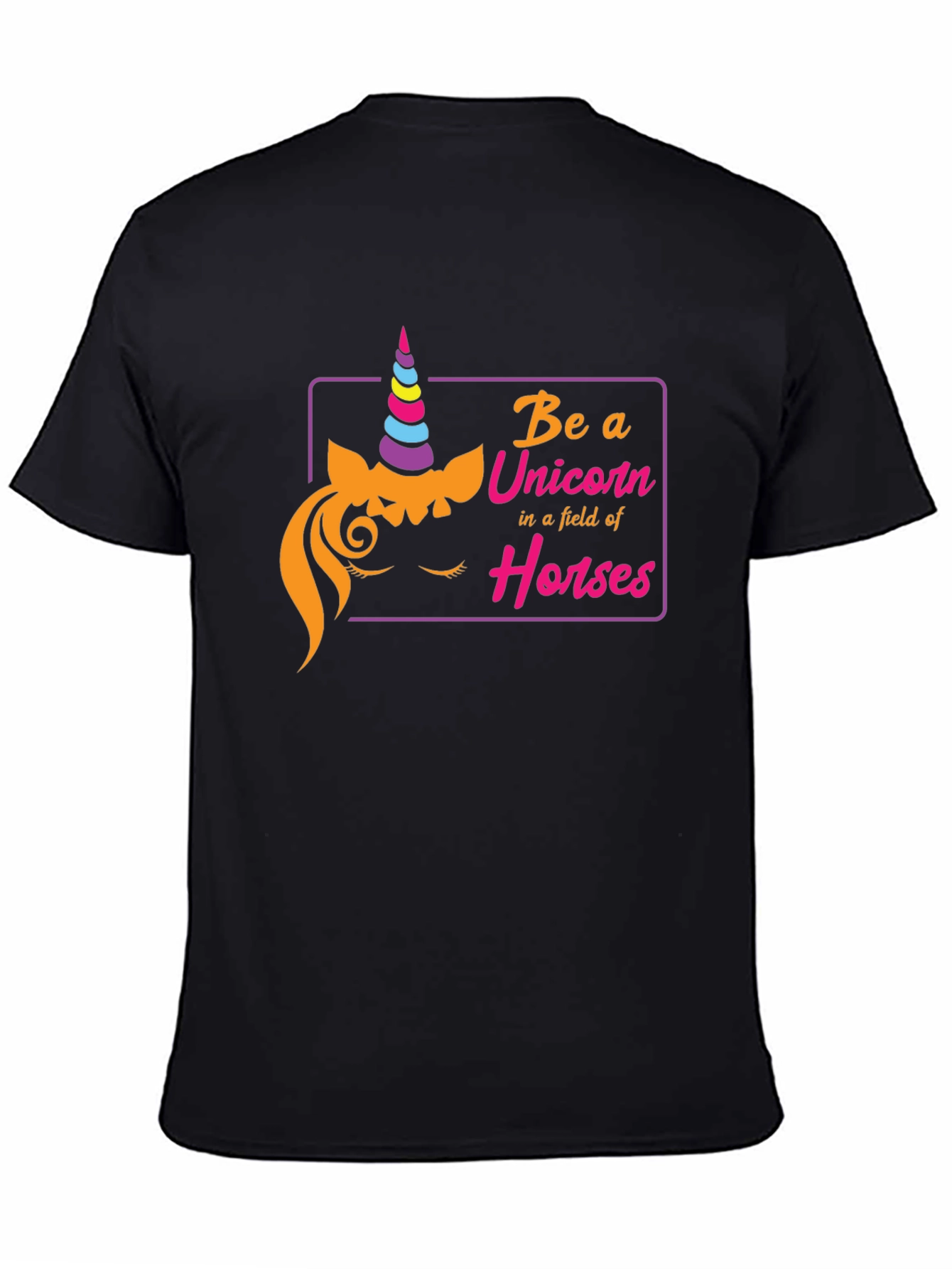 Black Be a Unicorn T-Shirt - Fun Novelty Tee view 4