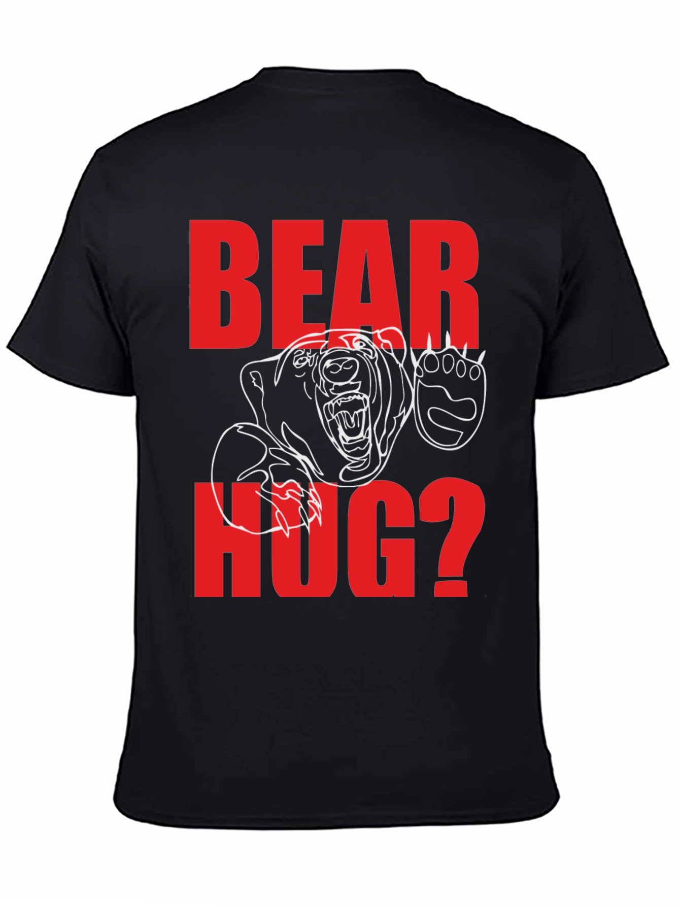 Black Bear Hug Graphic Tee - Black Cotton Blend view 4