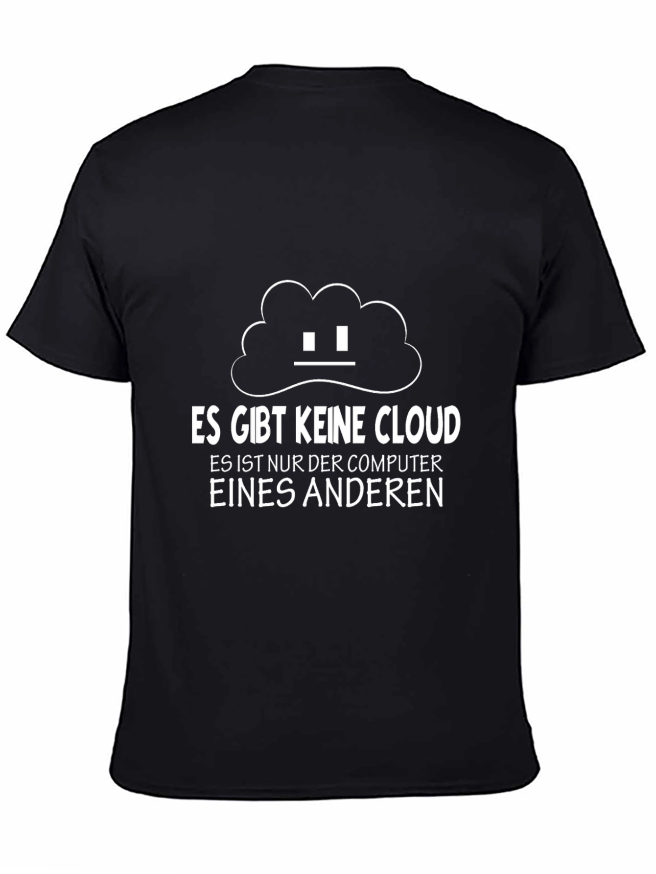 Black Funny Cloud Computer T-Shirt - Black view 4