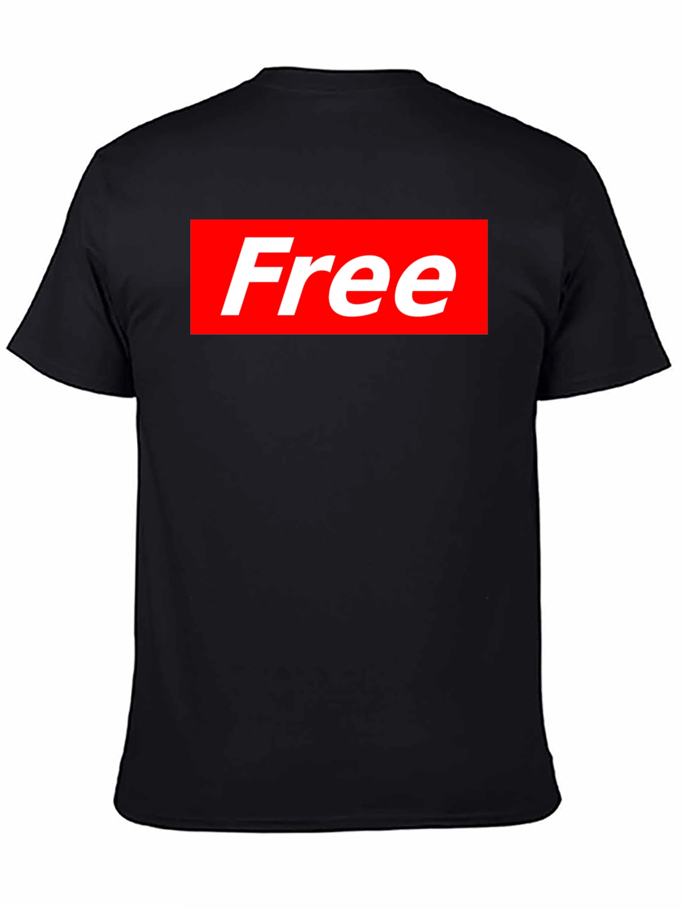 Black Free Supreme Style T-Shirt - Black Cotton Blend Tee view 4
