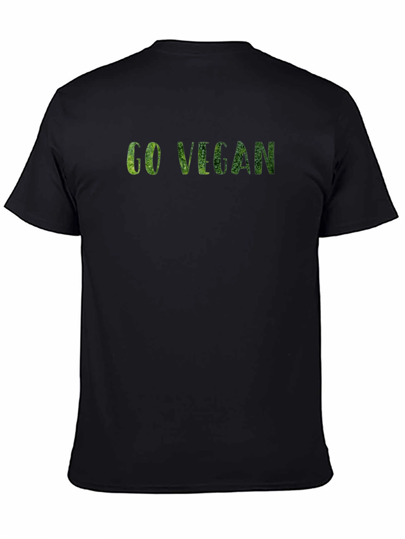 Black Go Vegan Graphic Tee - Black Cotton T-Shirt view 4