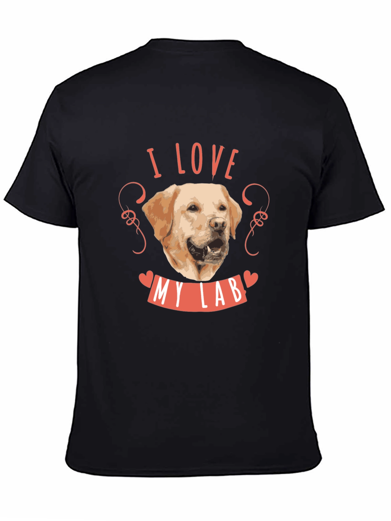 Black I Love My Lab Dog T-Shirt - Black Cotton Tee view 4