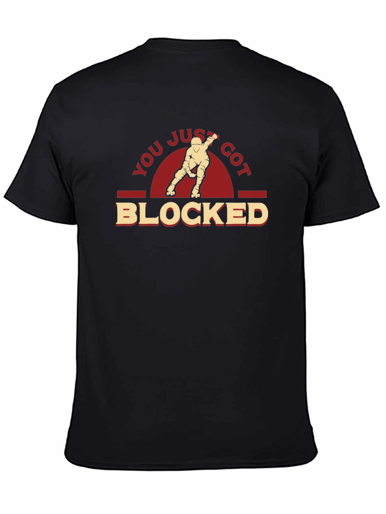 Black You Just Got Blocked T-Shirt - Roller Derby Tee view 4