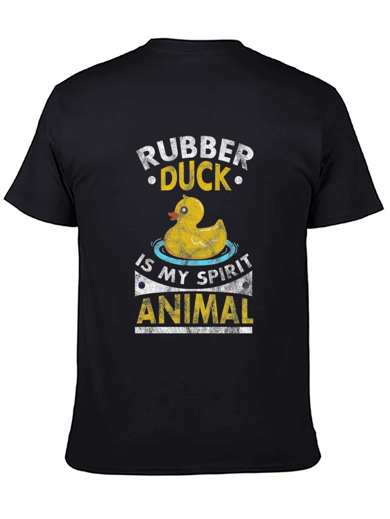 Black Rubber Duck Spirit Animal Graphic T-Shirt view 4