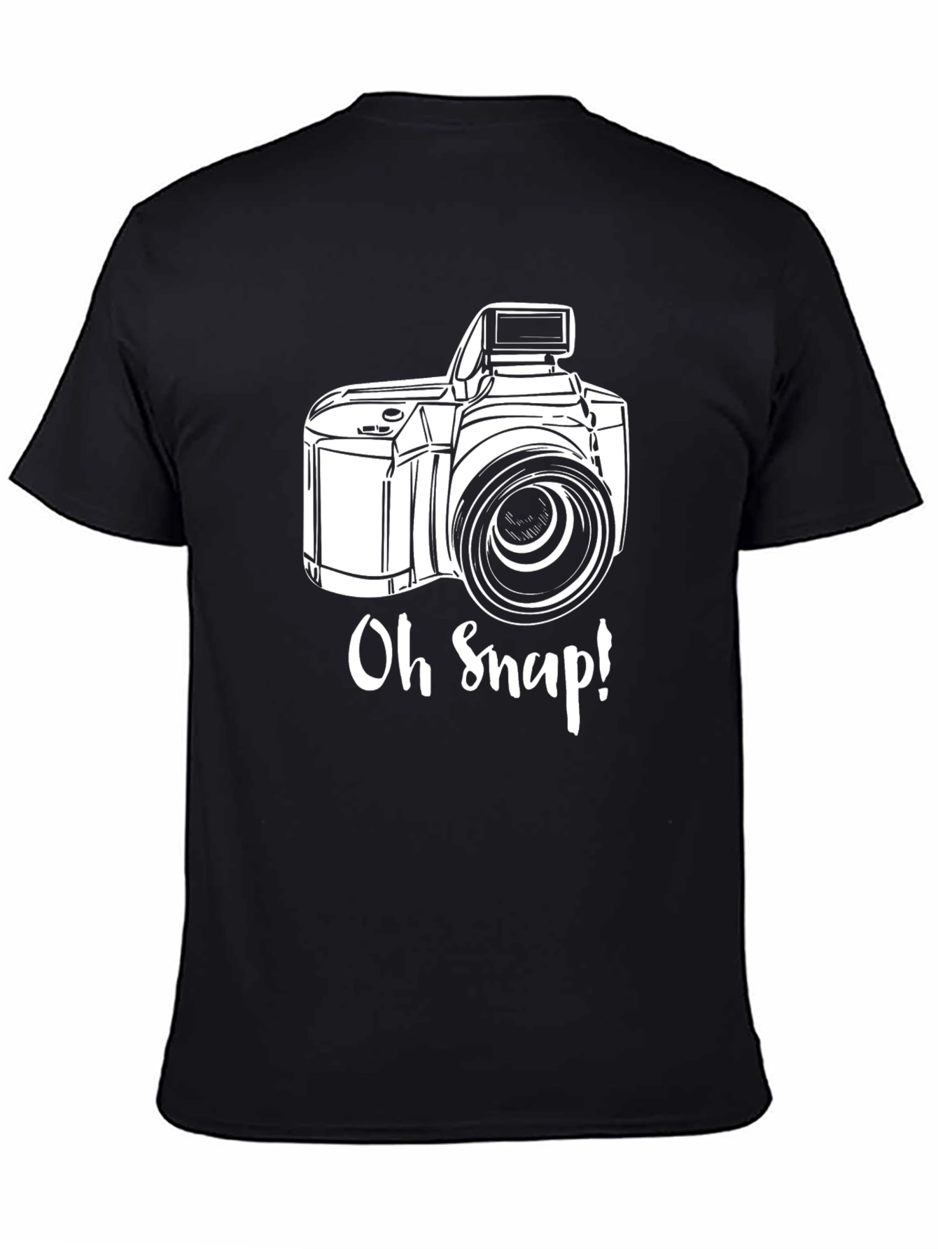 Black Oh Snap! Camera Graphic Black T-Shirt view 4