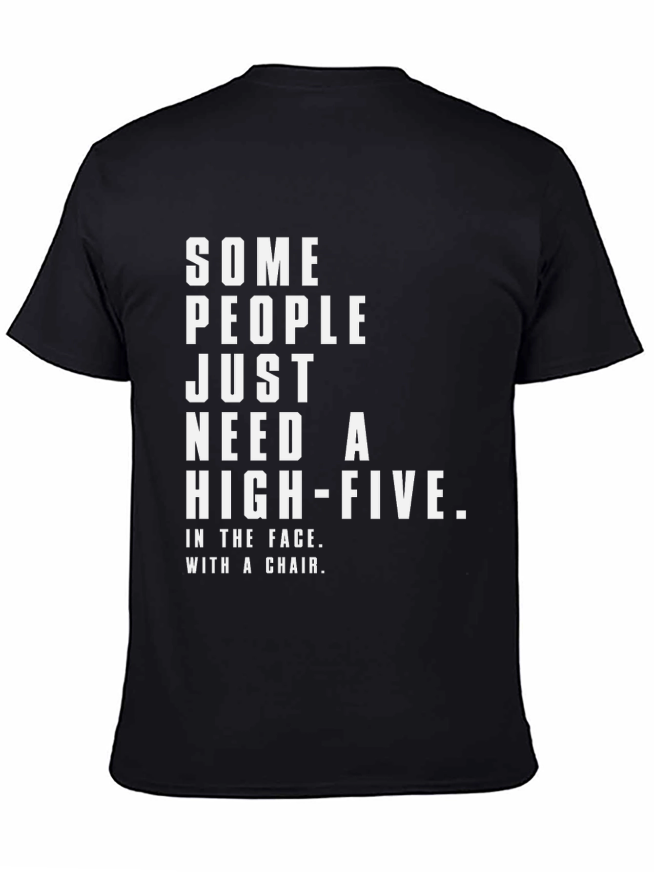 Black Sarcastic Humor Graphic Tee - High Five in the Face view 4