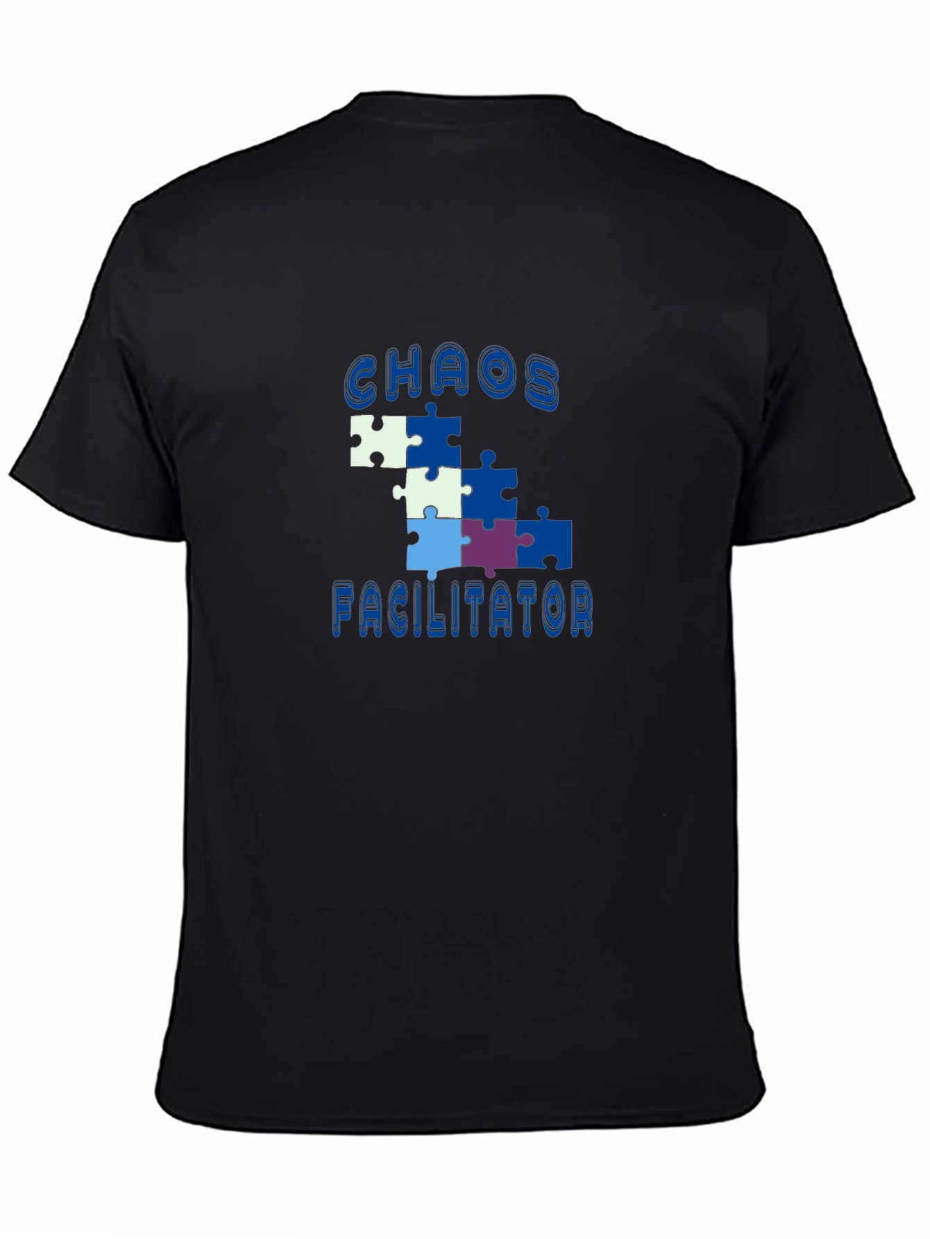 Black Chaos Facilitator Puzzle Piece Graphic Tee view 4