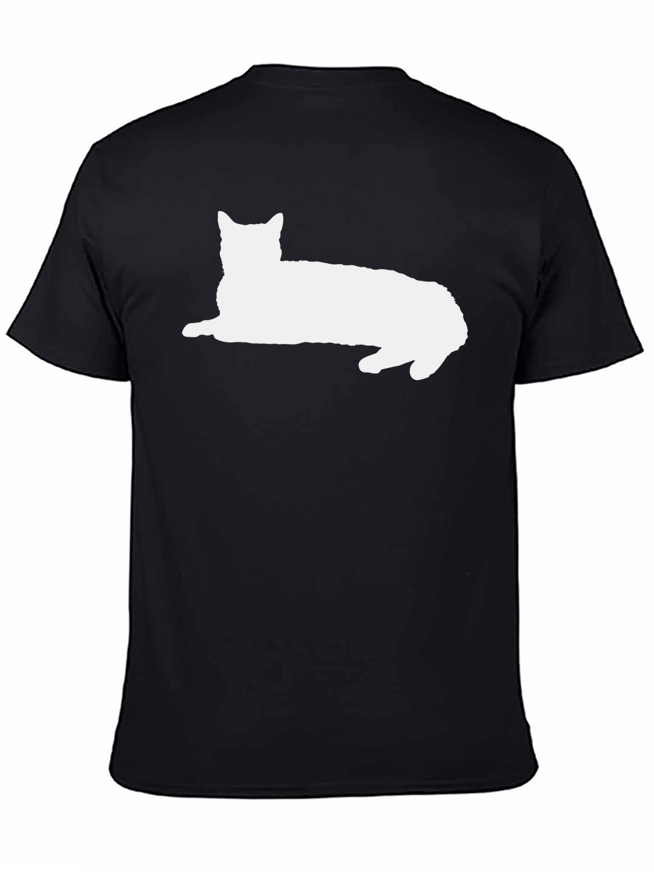 Black Cat Silhouette Black T-Shirt view 4