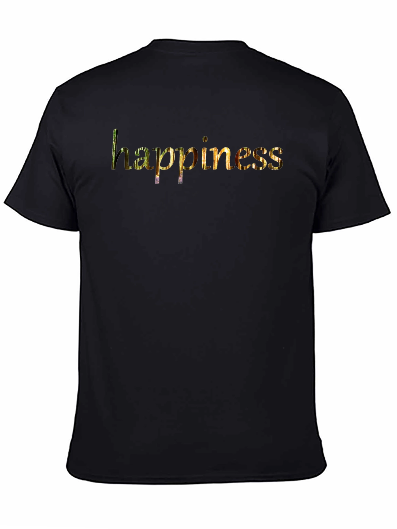 Black Happiness Graphic Black T-Shirt for Men view 4